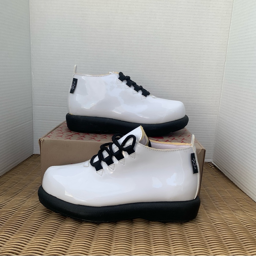 White and Black Lace-Up Shoes